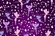 Pattern with silhouette fairies