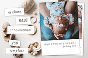 Modern Baby Announcement Template I
