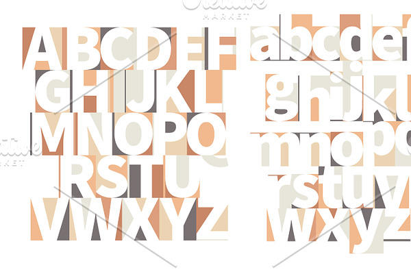 Minimal geometric art-deco letters