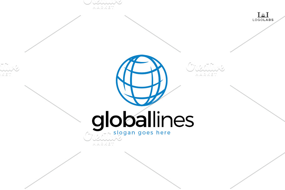 Global Lines Logo in Logo Templates - product preview 8