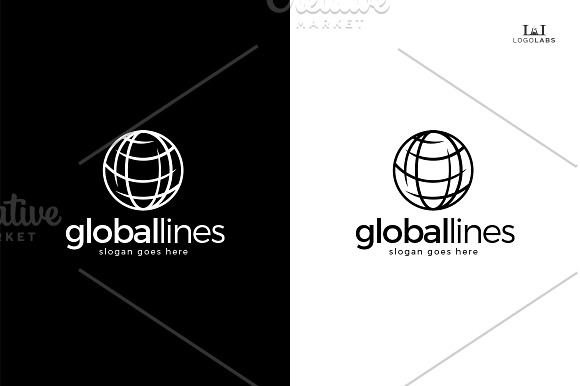 Global Lines Logo in Logo Templates - product preview 2