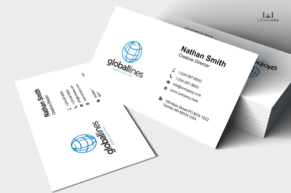 Global Lines Logo in Logo Templates - product preview 3