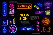 Illuminated advertising neon signs