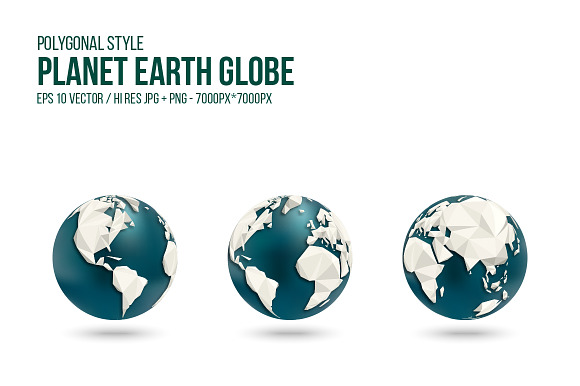 Planet Earth Globe - polygonal style in Illustrations - product preview 3