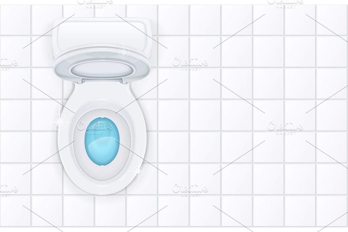 Toilet bowl with open cover. Vector in Illustrations - product preview 8