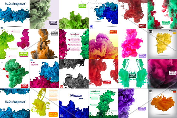48 Water ink backgrounds. Vol. 1 in Textures - product preview 1
