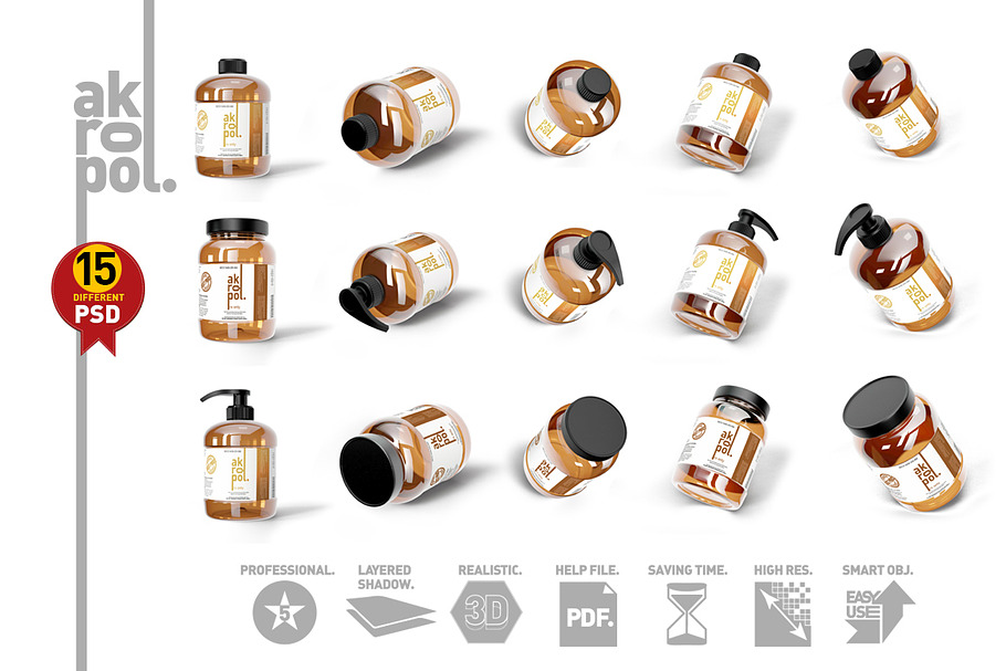 Amber Bottles in Product Mockups - product preview 8