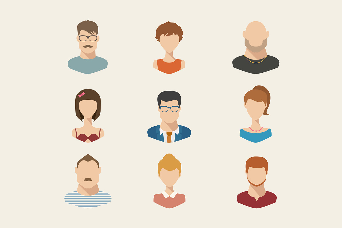 People icons, people avatars, flat in People Icons - product preview 8