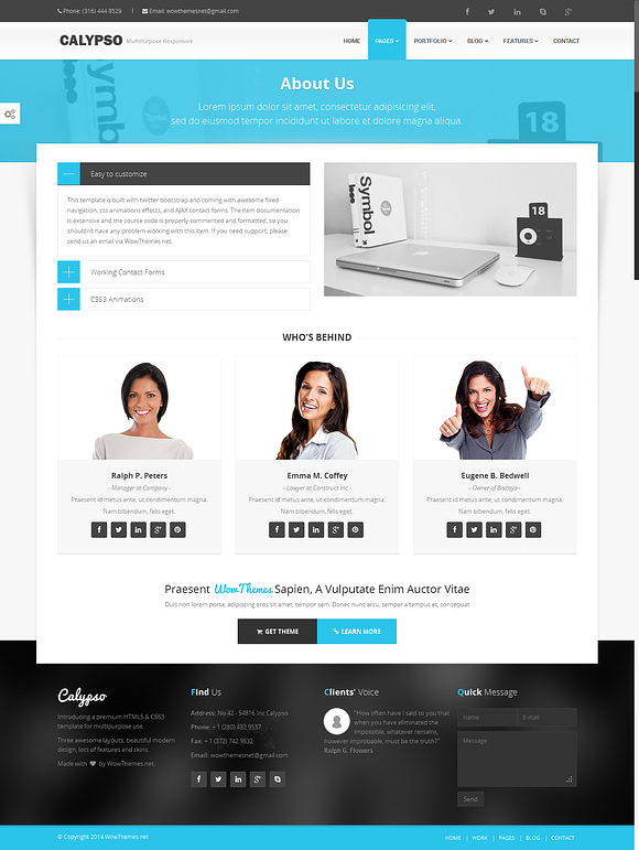 Calypso - MultiPurpose Bootstrap in Bootstrap Themes - product preview 2