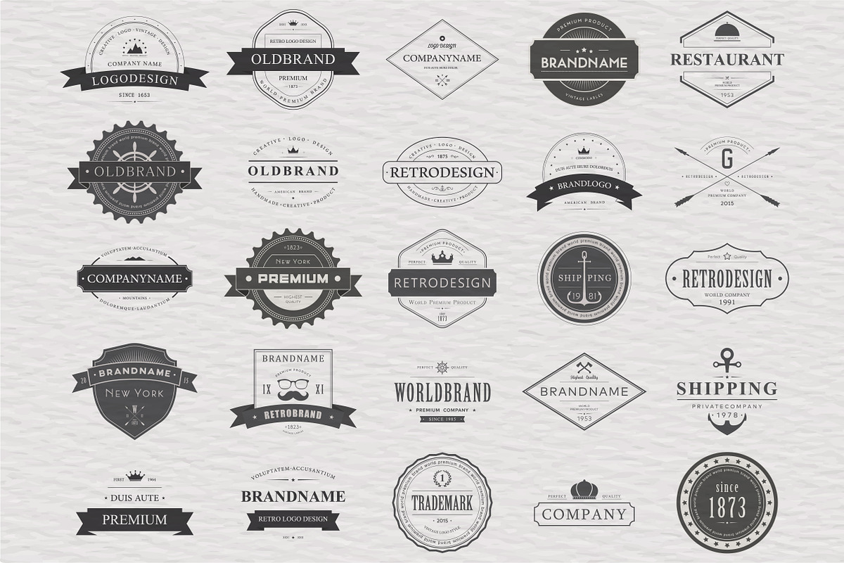 25 Vintage Typographic Logos, eps 10 in Illustrations - product preview 8