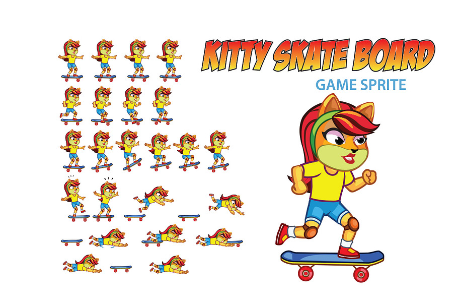 Kitty Skate Board in Illustrations - product preview 8