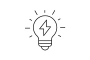 Light bulb with thunder icon