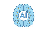 Artificial intelligence color icon