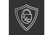 Cybersecurity chalk icon