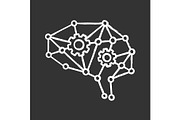 Deep learning AI chalk icon