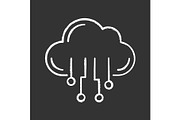 Cloud computing chalk icon