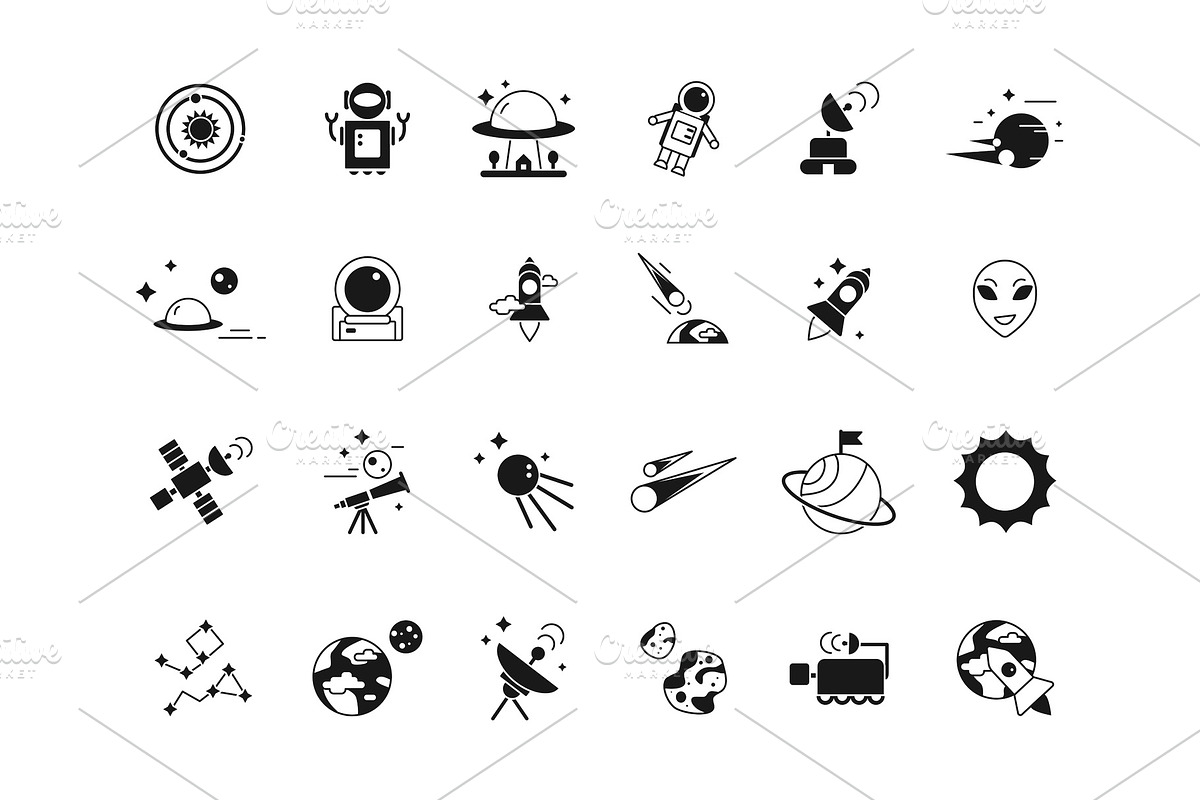 Explorer space icons. Telescope in Graphics - product preview 8