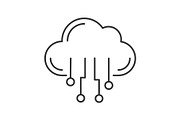 Cloud computing linear icon