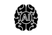 Artificial intelligence glyph icon