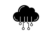 Cloud computing glyph icon