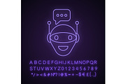 Chat bot neon light icon