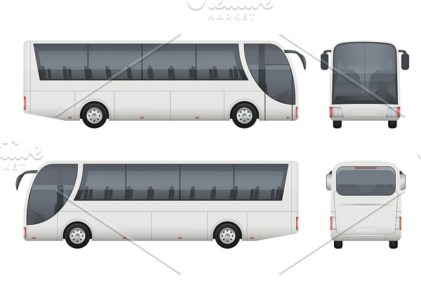Travel bus realistic. Tourism