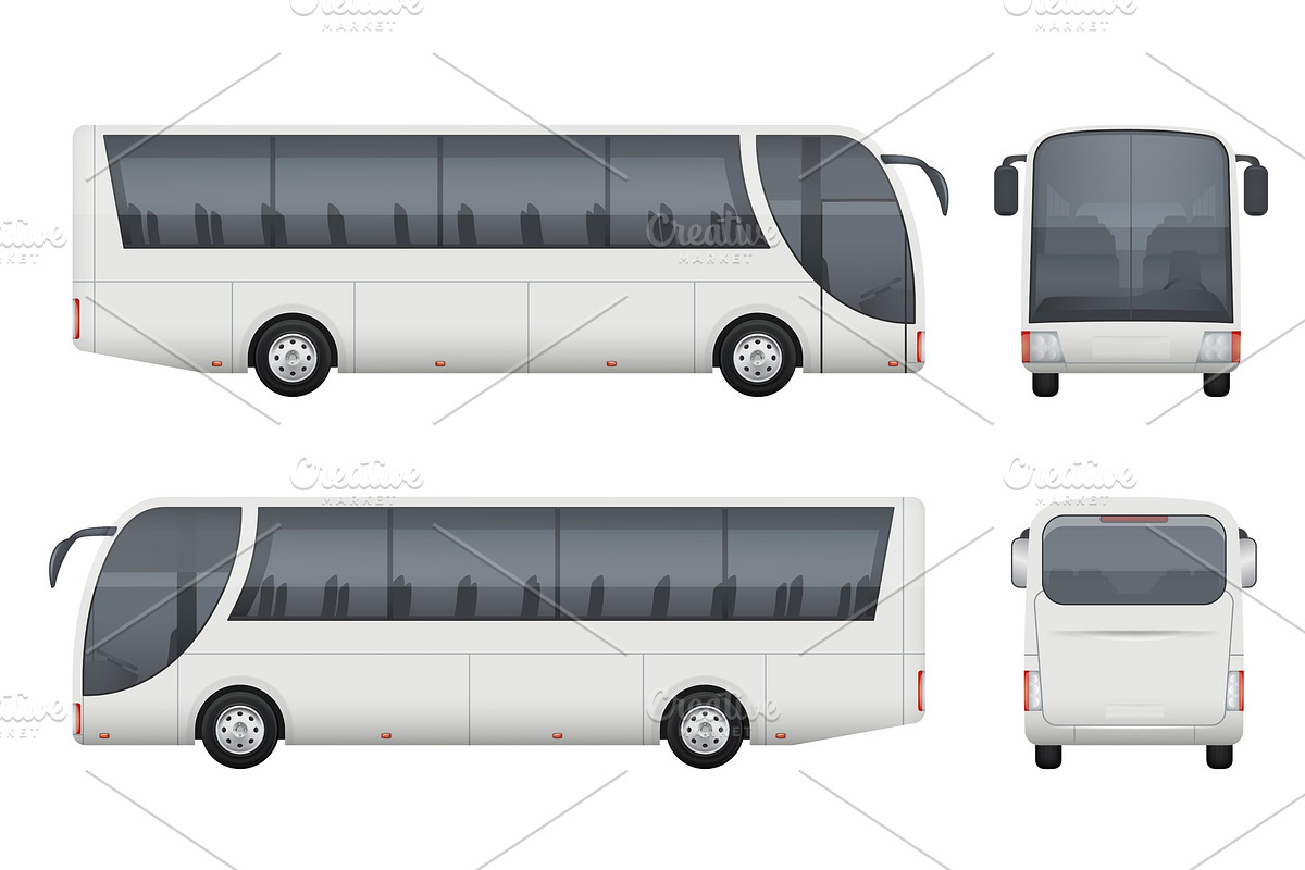 Travel bus realistic. Tourism in Graphics - product preview 8