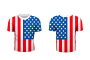 Realistic t-shirt with USA flag