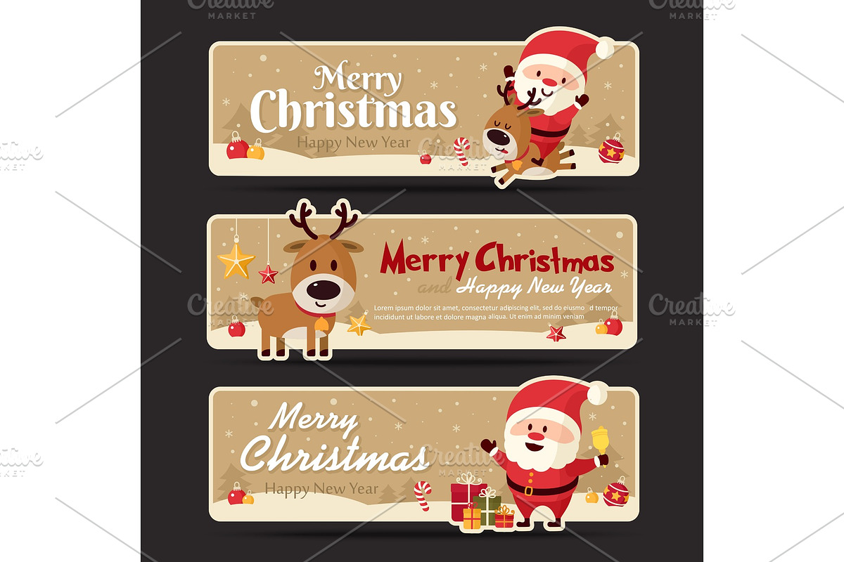Set of christmas banner. Vector in Illustrations - product preview 8