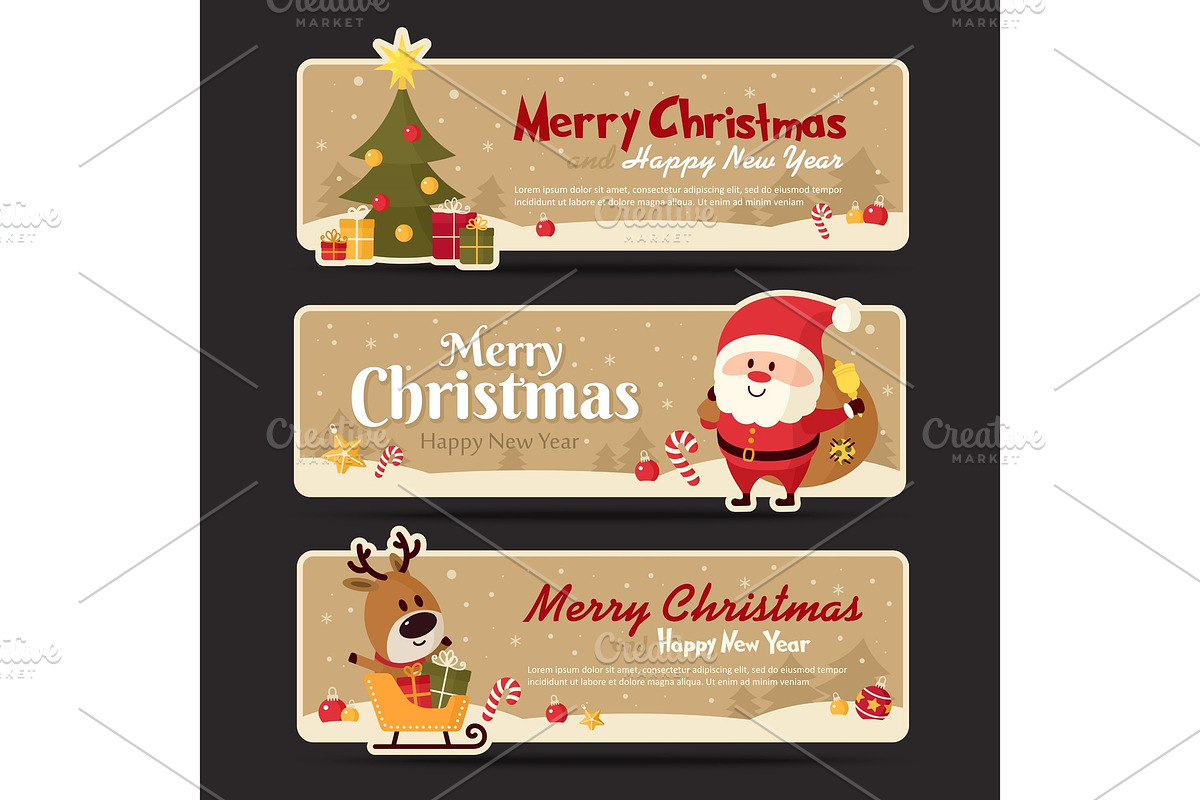 Set of christmas banner. Vector in Illustrations - product preview 8