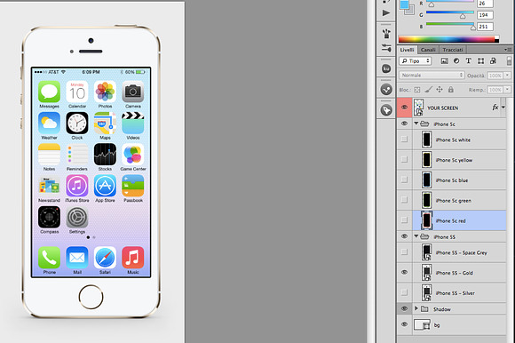 iPhone 5S/5C PSD • Mockup all-in-one in Mobile & Web Mockups - product preview 2