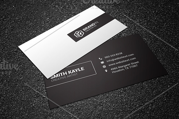 Minimal Black & White Business Card in Business Card Templates - product preview 1