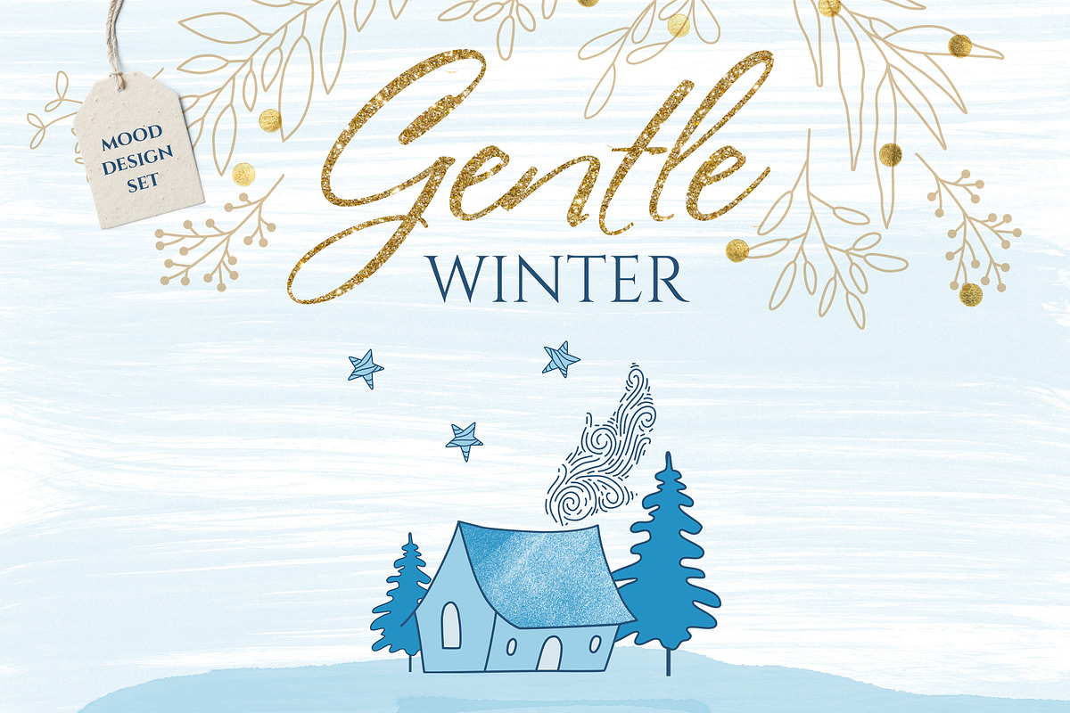 Gentle winter design set in Objects - product preview 8