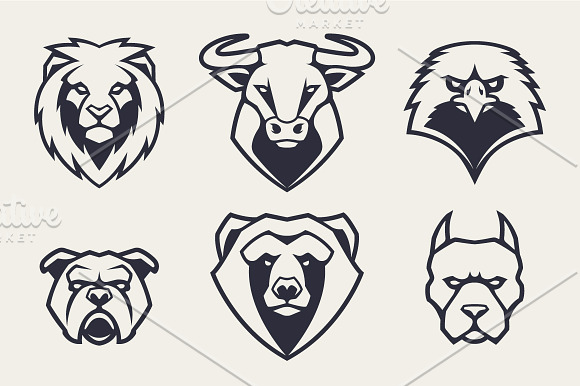 Animals Mascot Icons Vector Set in Animal Icons - product preview 3