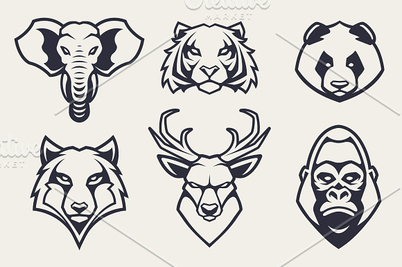 Animals Mascot Icons Vector Set in Animal Icons - product preview 4