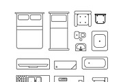 Large set of home furniture icons