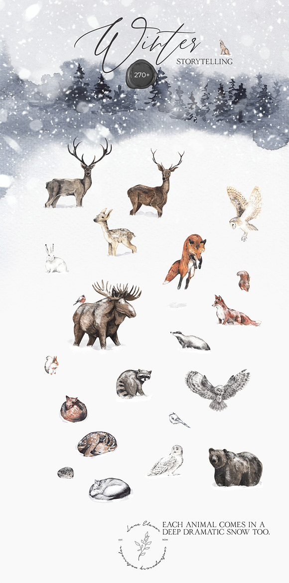 WINTER STORYTELLING Christmas set in Illustrations - product preview 3