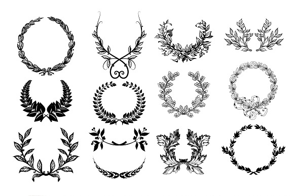 Set of Laurel Wreaths in Illustrations - product preview 1