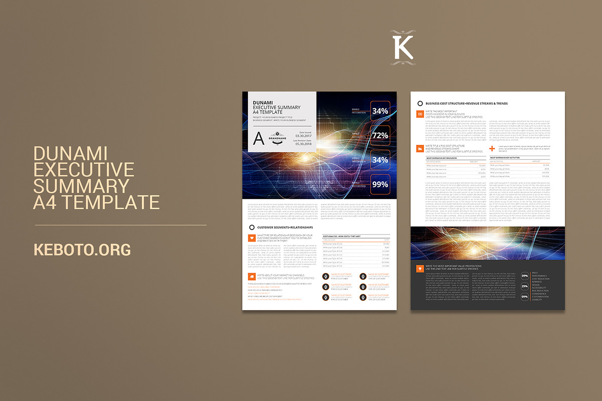 Dunami Executive Summary A4 Template in Templates - product preview 8