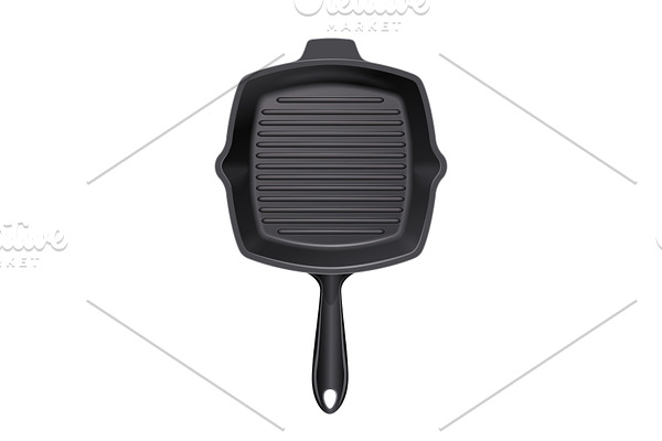 Cast-iron grill pan for cooking