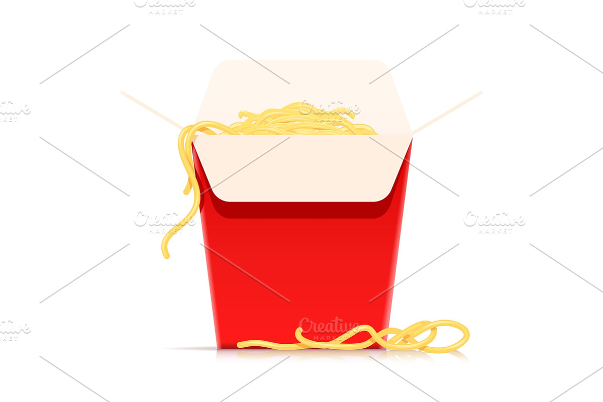 Chinese noodles in fast-food meal in Illustrations - product preview 8
