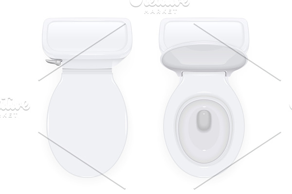 Toilet bowl with open and closed