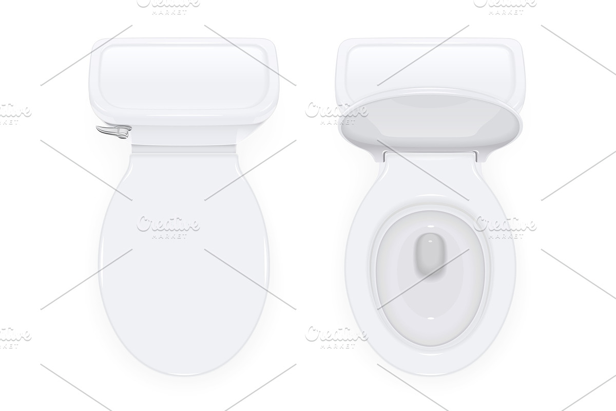 Toilet bowl with open and closed in Illustrations - product preview 8