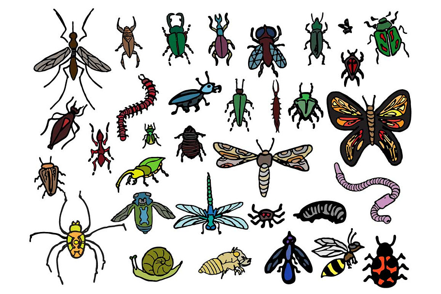 33 Hand Drawn Vector Bug Doodles in Objects - product preview 8