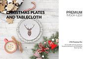 Christmas Plates & Tablecloth Set