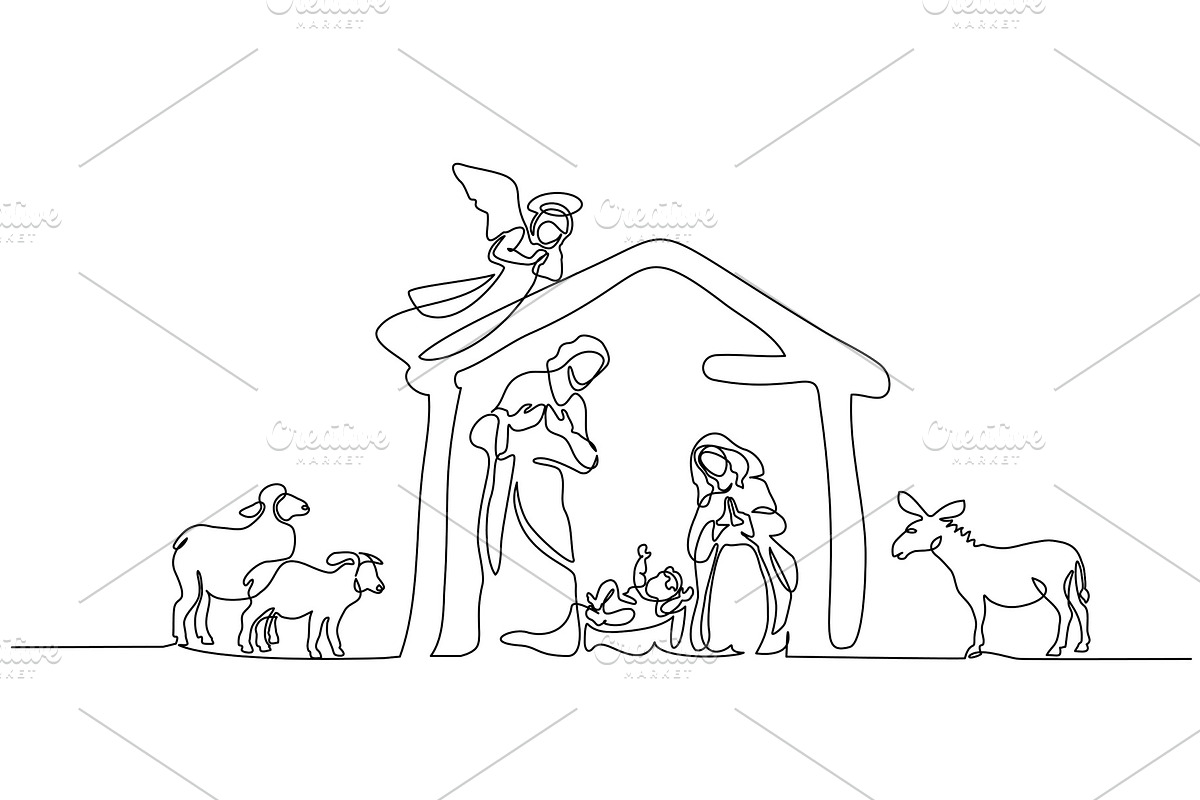 Bible scene of holy family in Illustrations - product preview 8