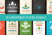 10 Christmas Party Flyers Bundle