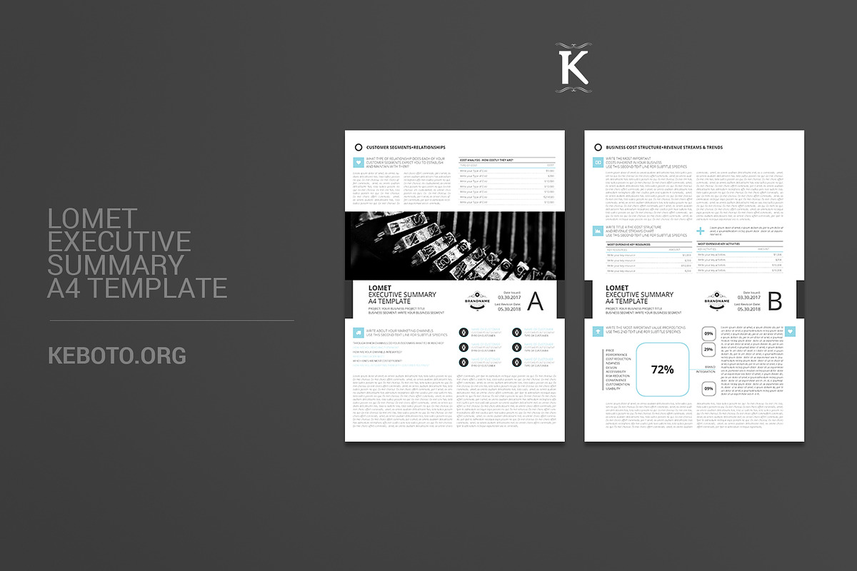 Lomet Executive Summary A4 Template in Templates - product preview 8
