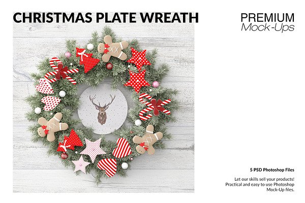 Christmas Plate Tablecloth Wreath