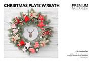 Christmas Plate Tablecloth Wreath